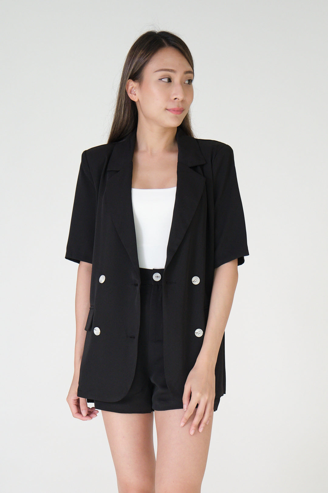 Chixxie Paris Blazer Two-Piece Set (Black)