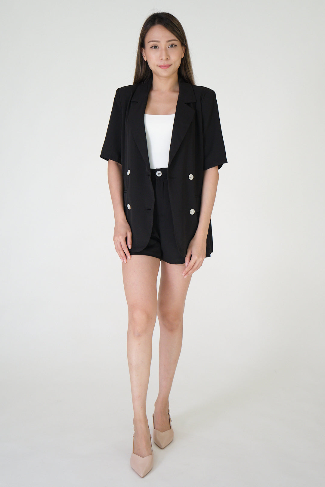 Chixxie Paris Blazer Two-Piece Set (Black)