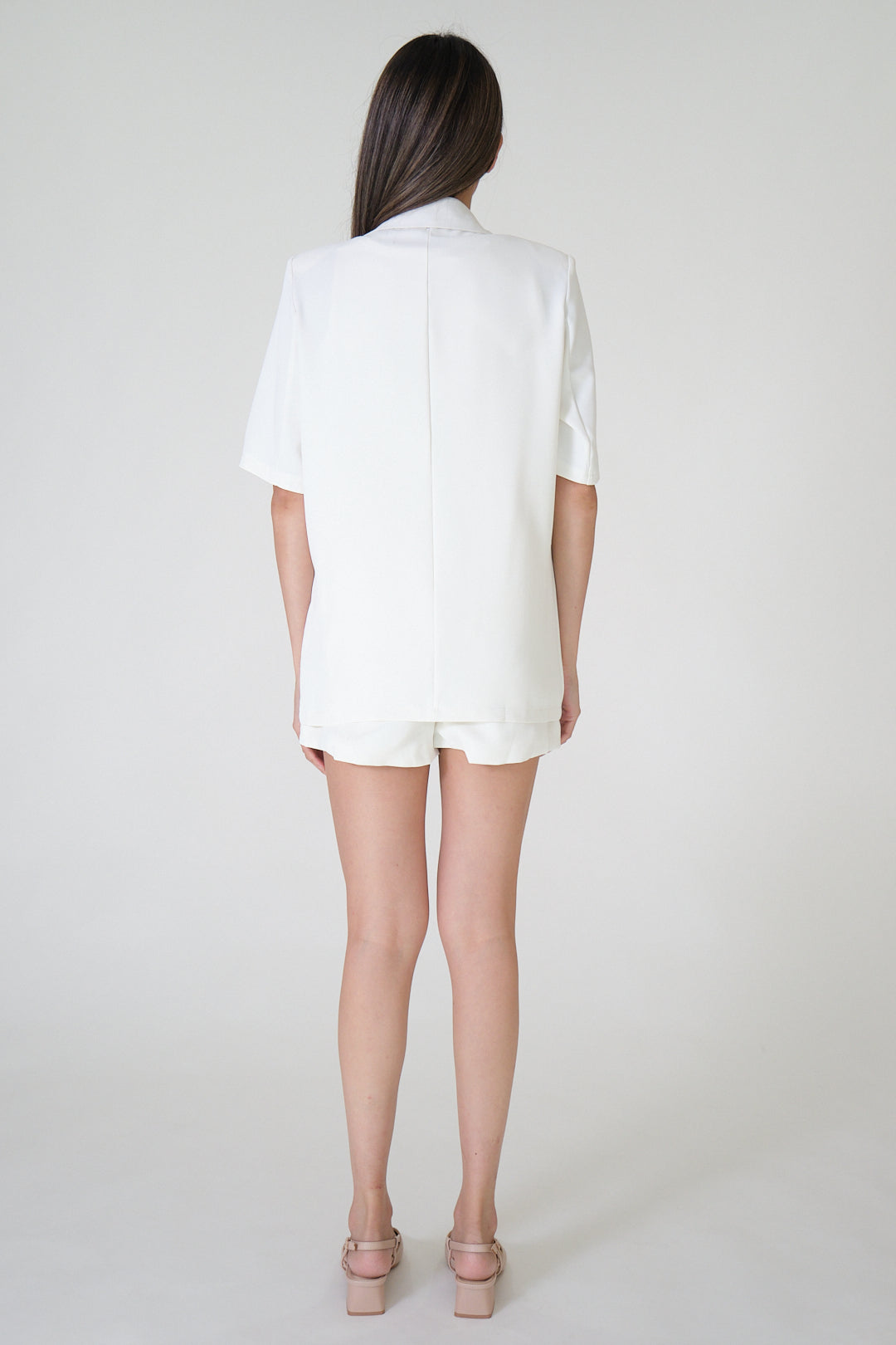 Chixxie Paris Blazer Two-Piece Set (White)