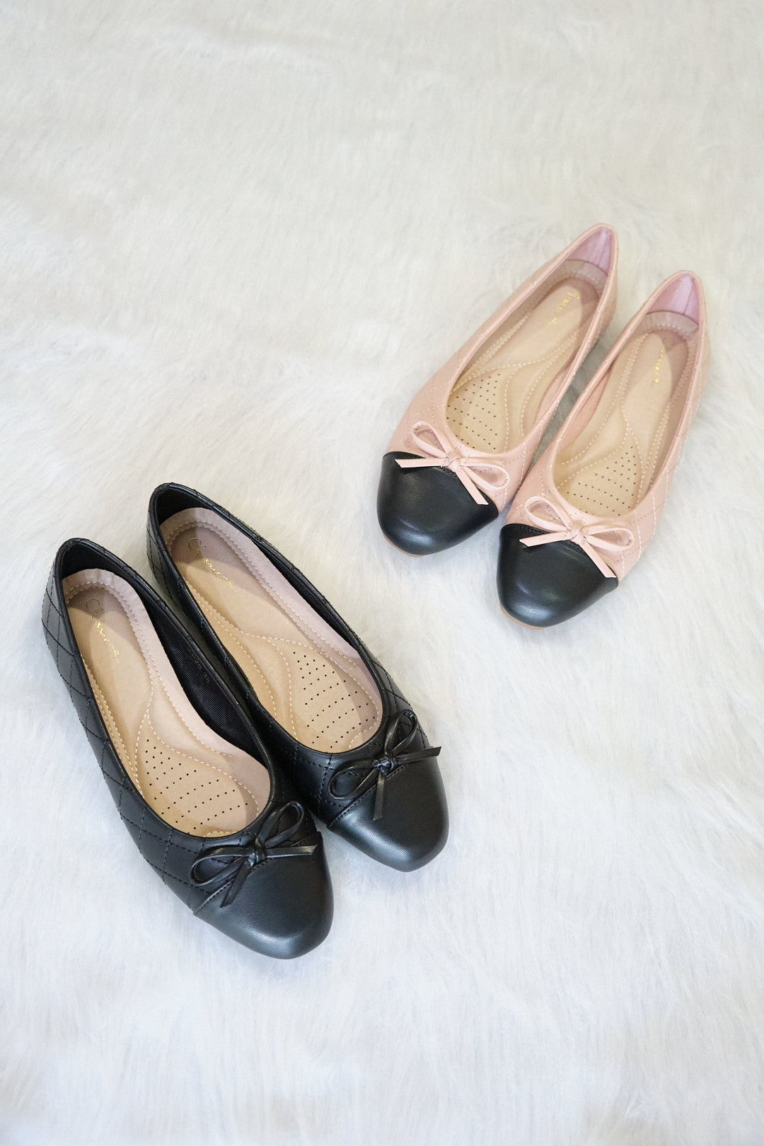 Chixxie XP26 Quilted Ribbon Round Toe Flats