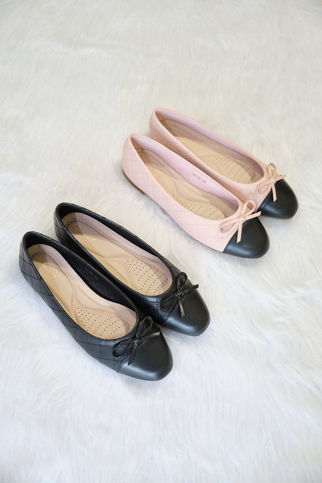 Chixxie XP26 Quilted Ribbon Round Toe Flats