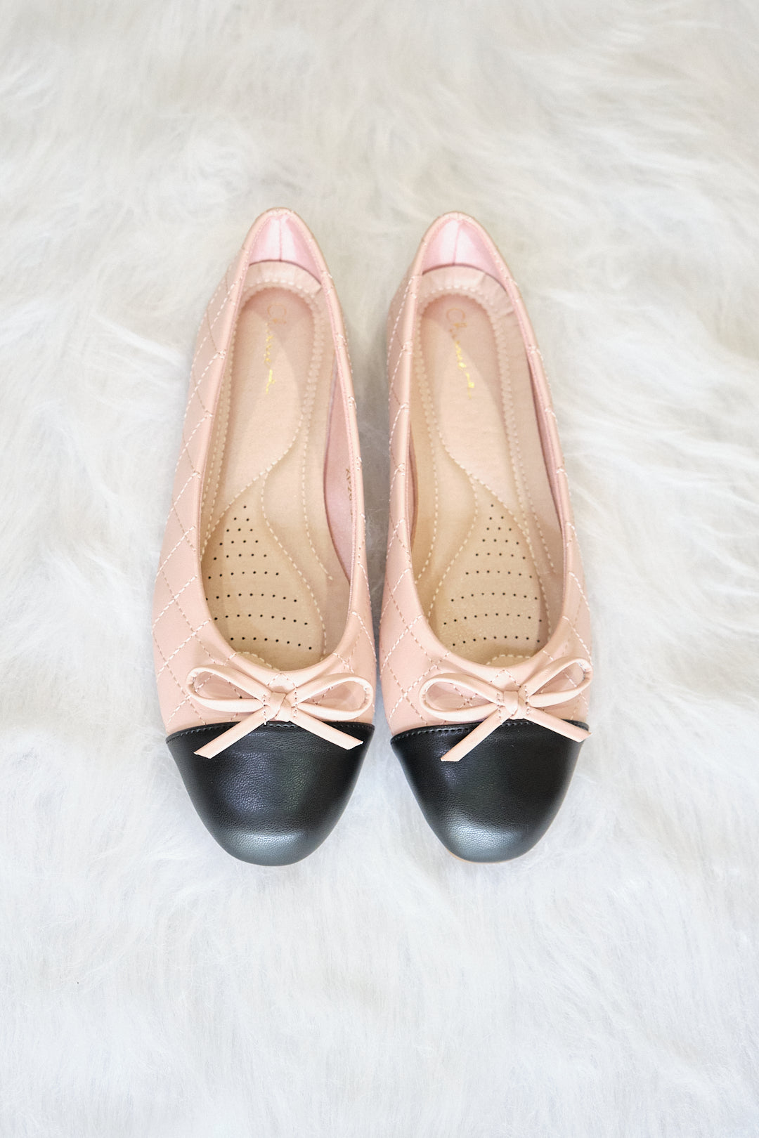 Chixxie XP26 Quilted Ribbon Round Toe Flats
