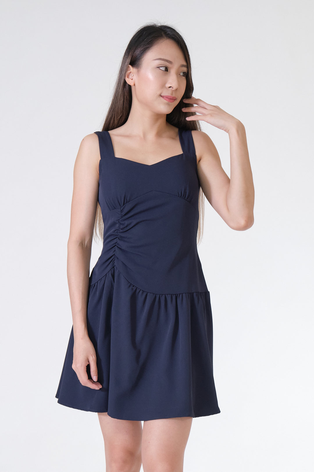 Chixxie Esther Short Dress (Navy)