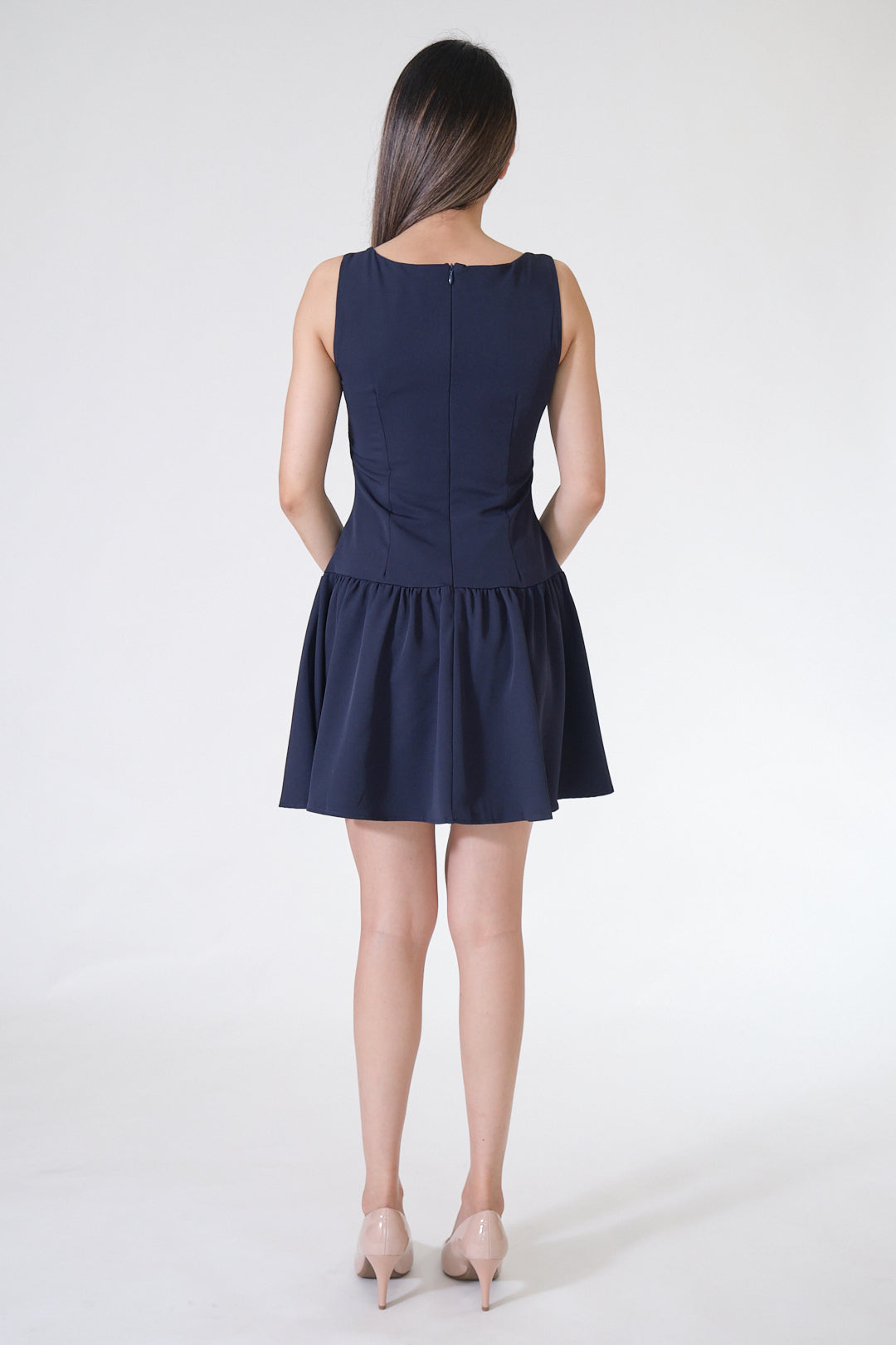 Chixxie Esther Short Dress (Navy)