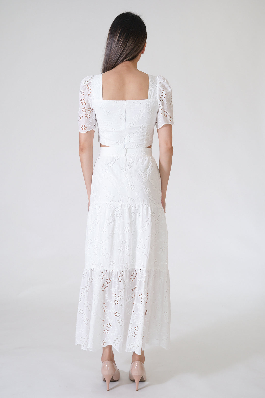 Chixxie Angela Lace Two-Piece Set (White)