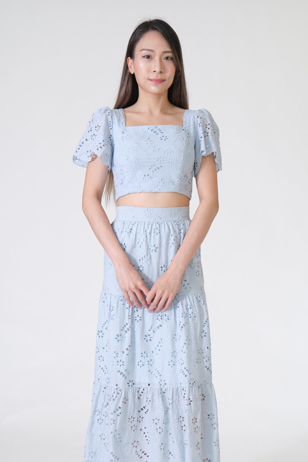 Chixxie Angela Lace Two-Piece Set (Blue)