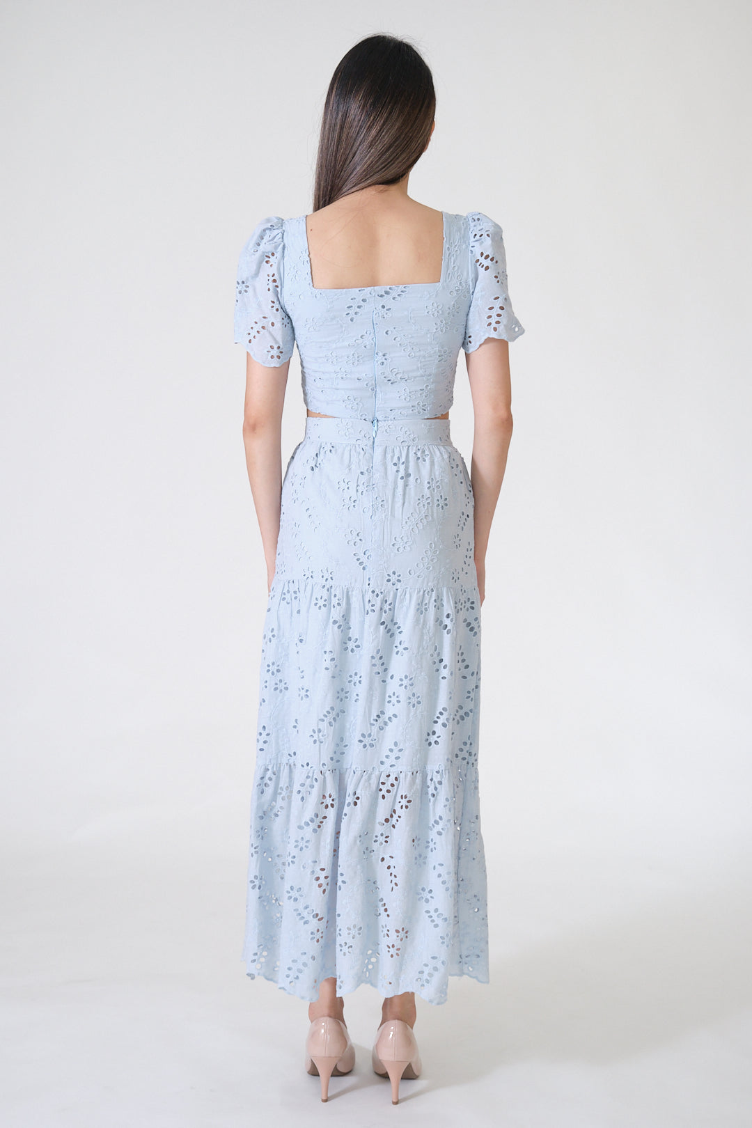 Chixxie Angela Lace Two-Piece Set (Blue)