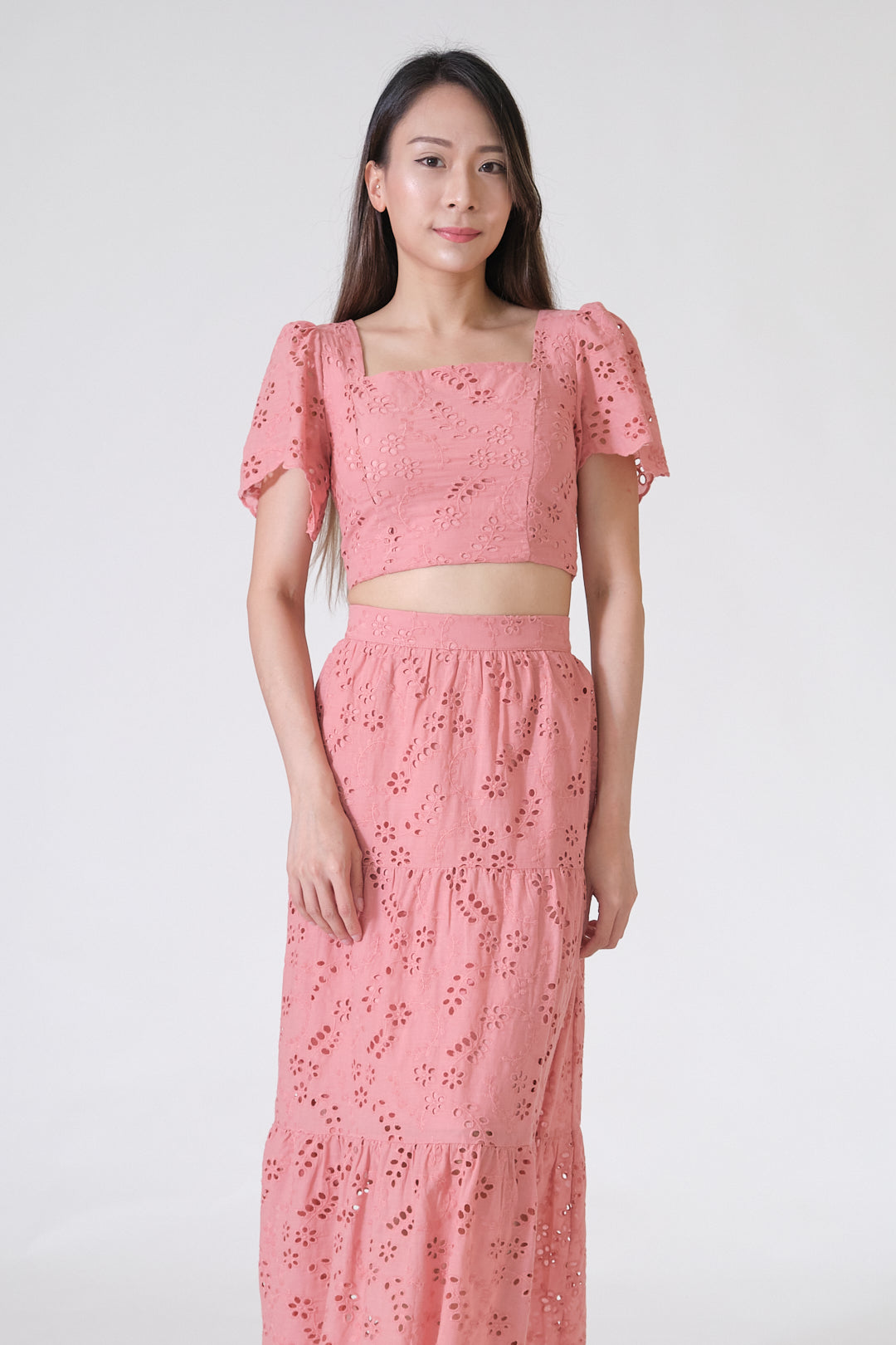Chixxie Angela Lace Two-Piece Set (Pink)