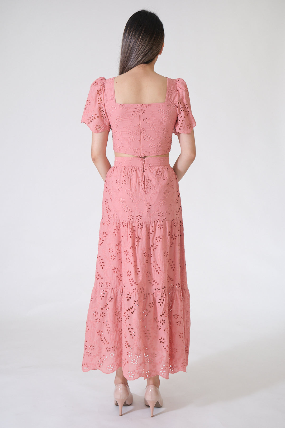 Chixxie Angela Lace Two-Piece Set (Pink)