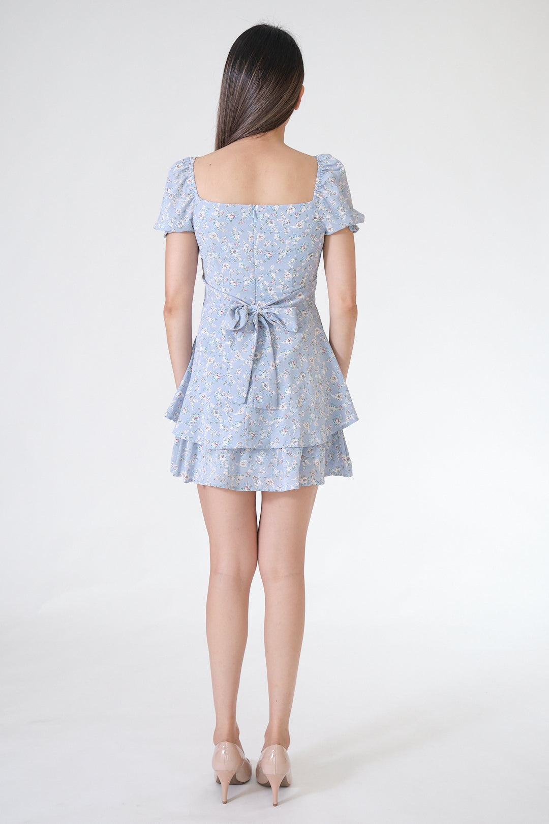 Chixxie Nancy Floral Mini Dress (Blue)
