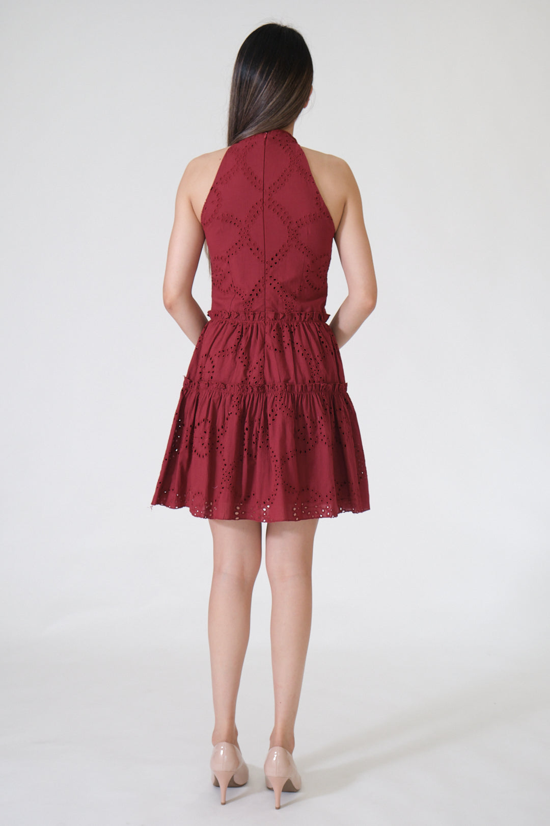 Chixxie Jessica Halter Lace Cheongsam (Red)