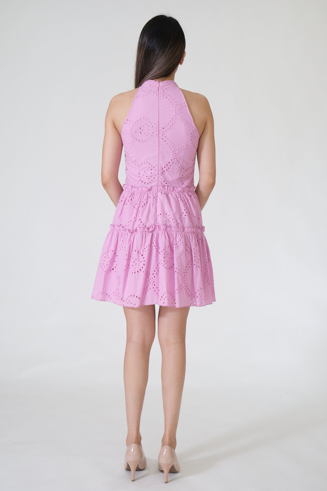 Chixxie Jessica Halter Lace Cheongsam (Fuchsia)