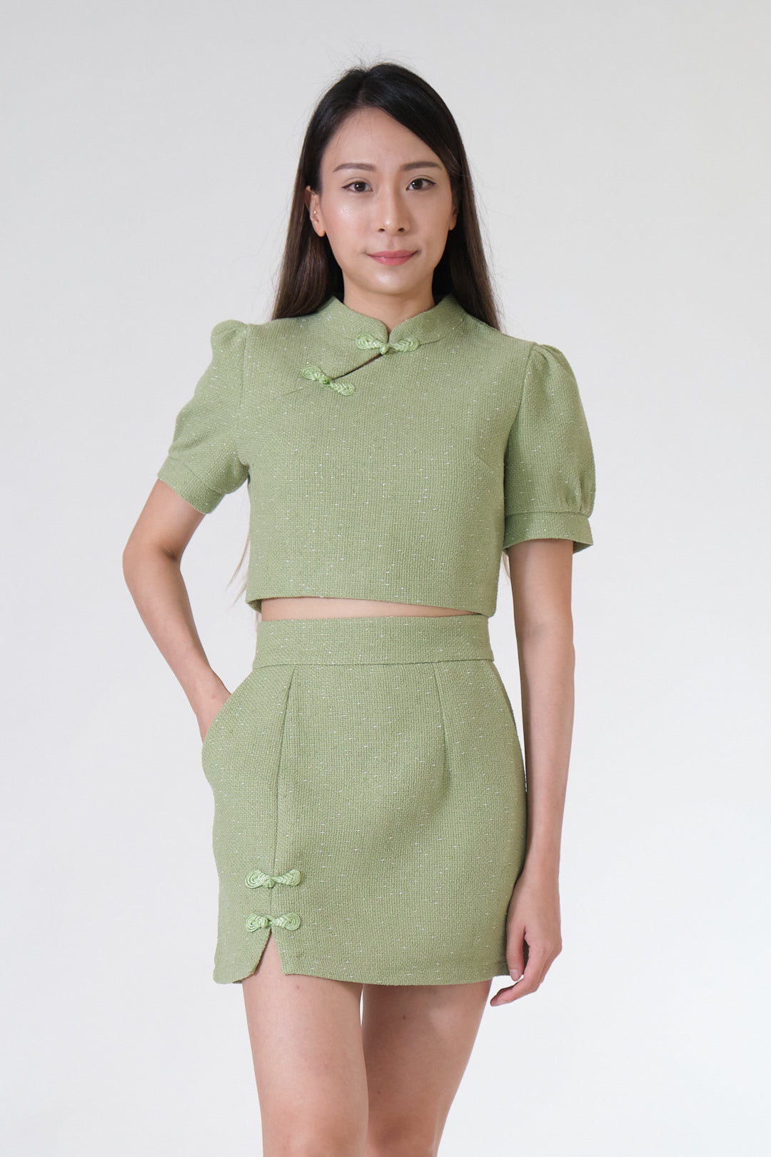Chixxie Phoenix Cheongsam Two-Piece Set (Jade)