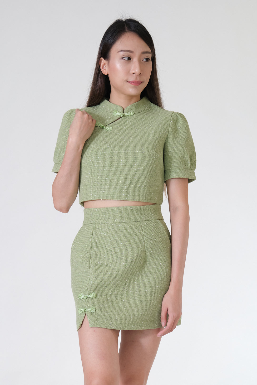 Chixxie Phoenix Cheongsam Two-Piece Set (Jade)