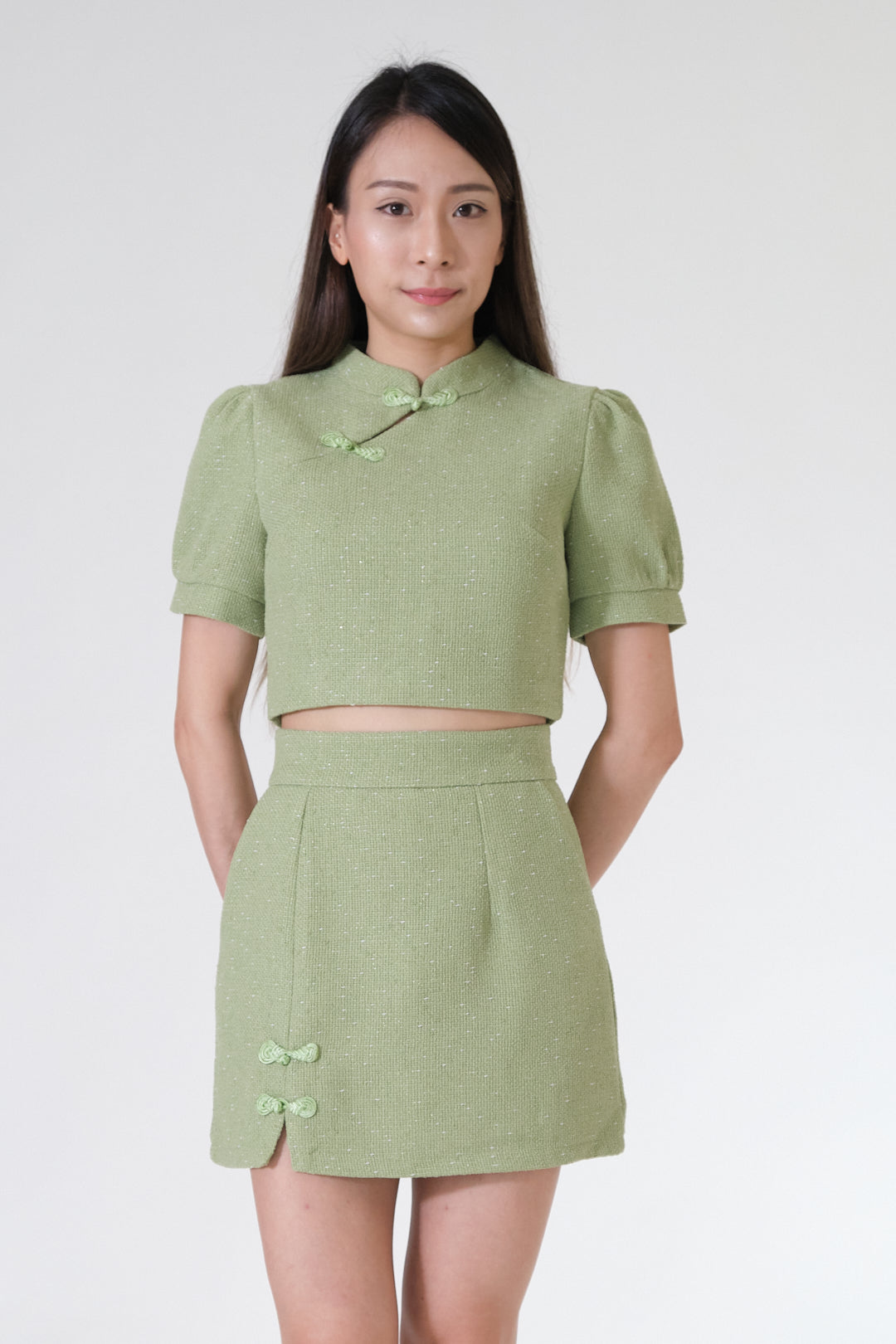 Chixxie Phoenix Cheongsam Two-Piece Set (Jade)