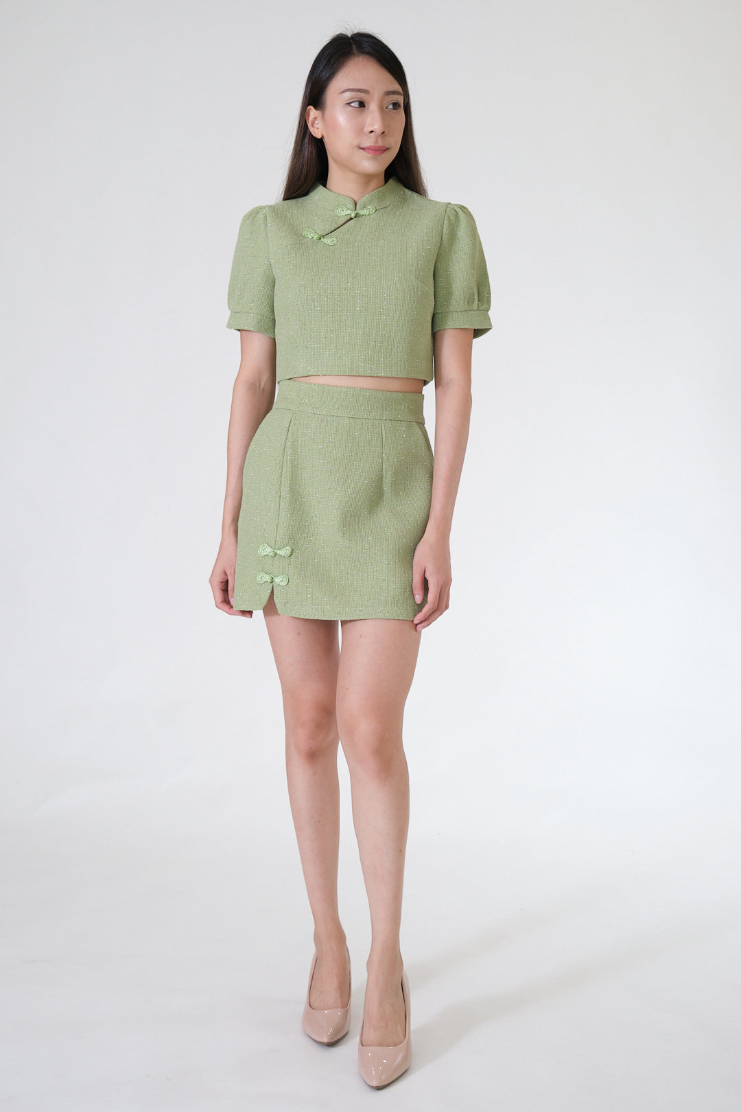 Chixxie Phoenix Cheongsam Two-Piece Set (Jade)