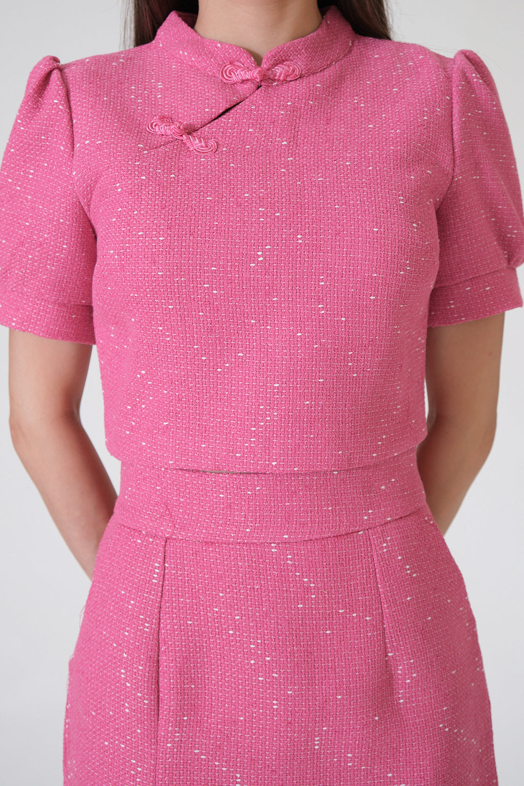 Chixxie Phoenix Cheongsam Two-Piece Set (Hot Pink)