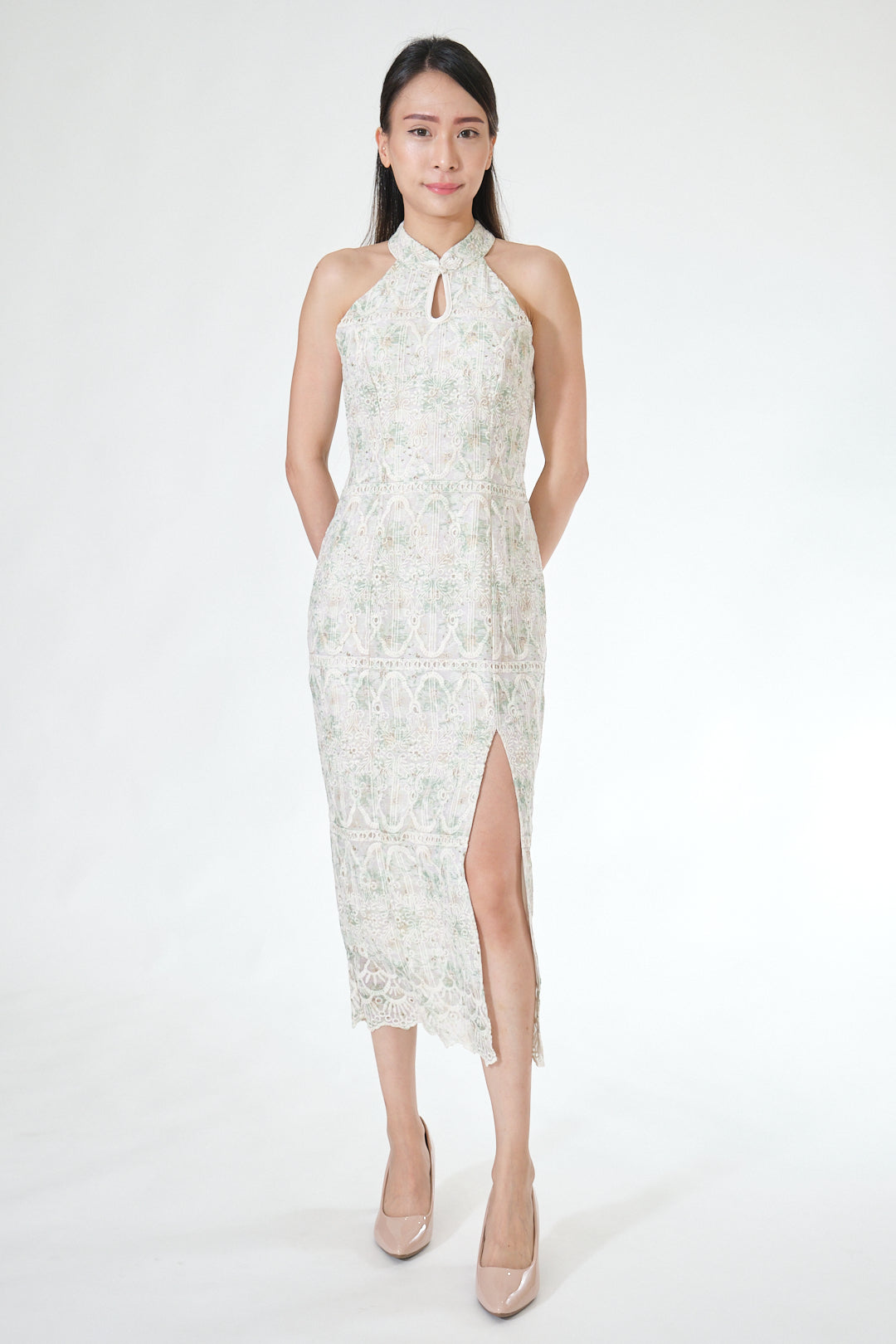 Chixxie Poppy Halter Cheongsam (Green)