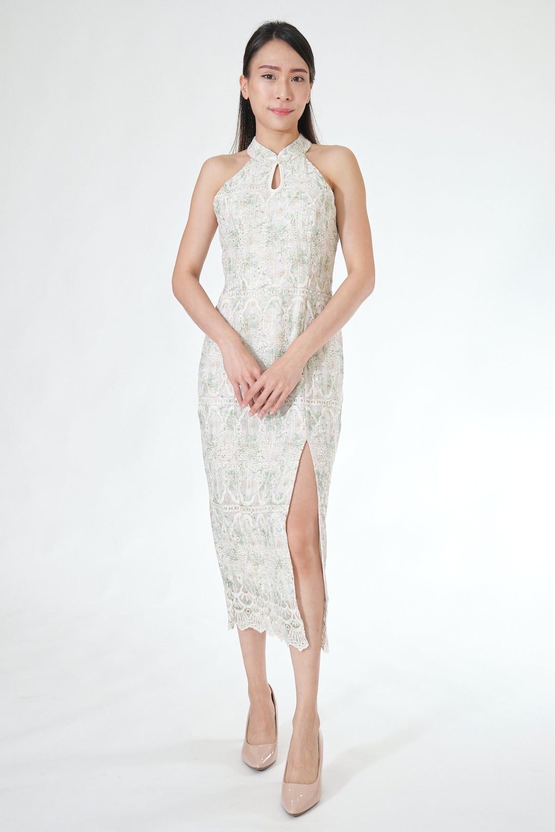Chixxie Poppy Halter Cheongsam (Green)