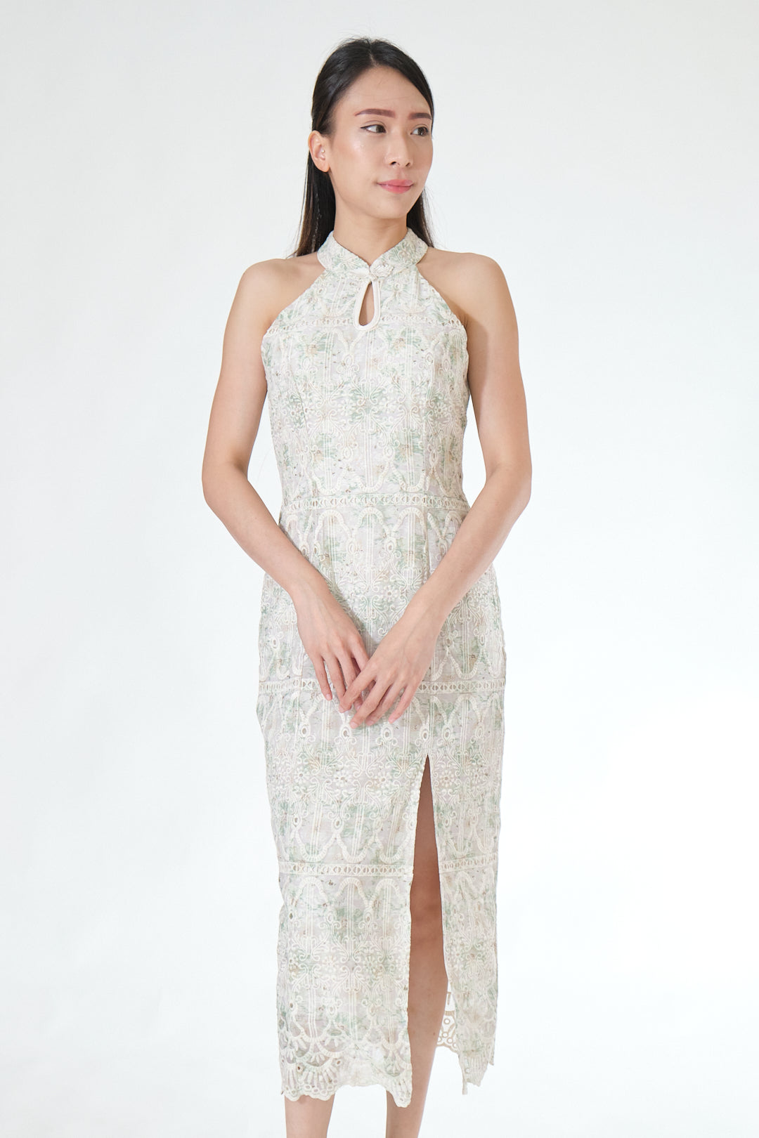 Chixxie Poppy Halter Cheongsam (Green)