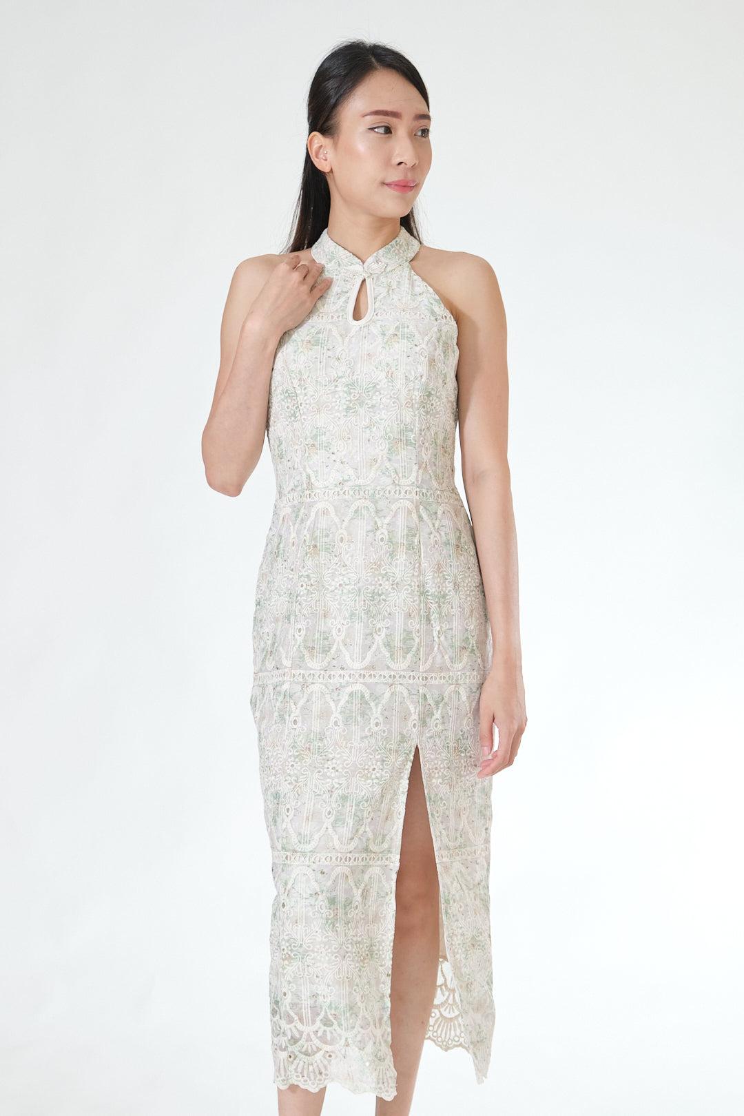 Chixxie Poppy Halter Cheongsam (Green)