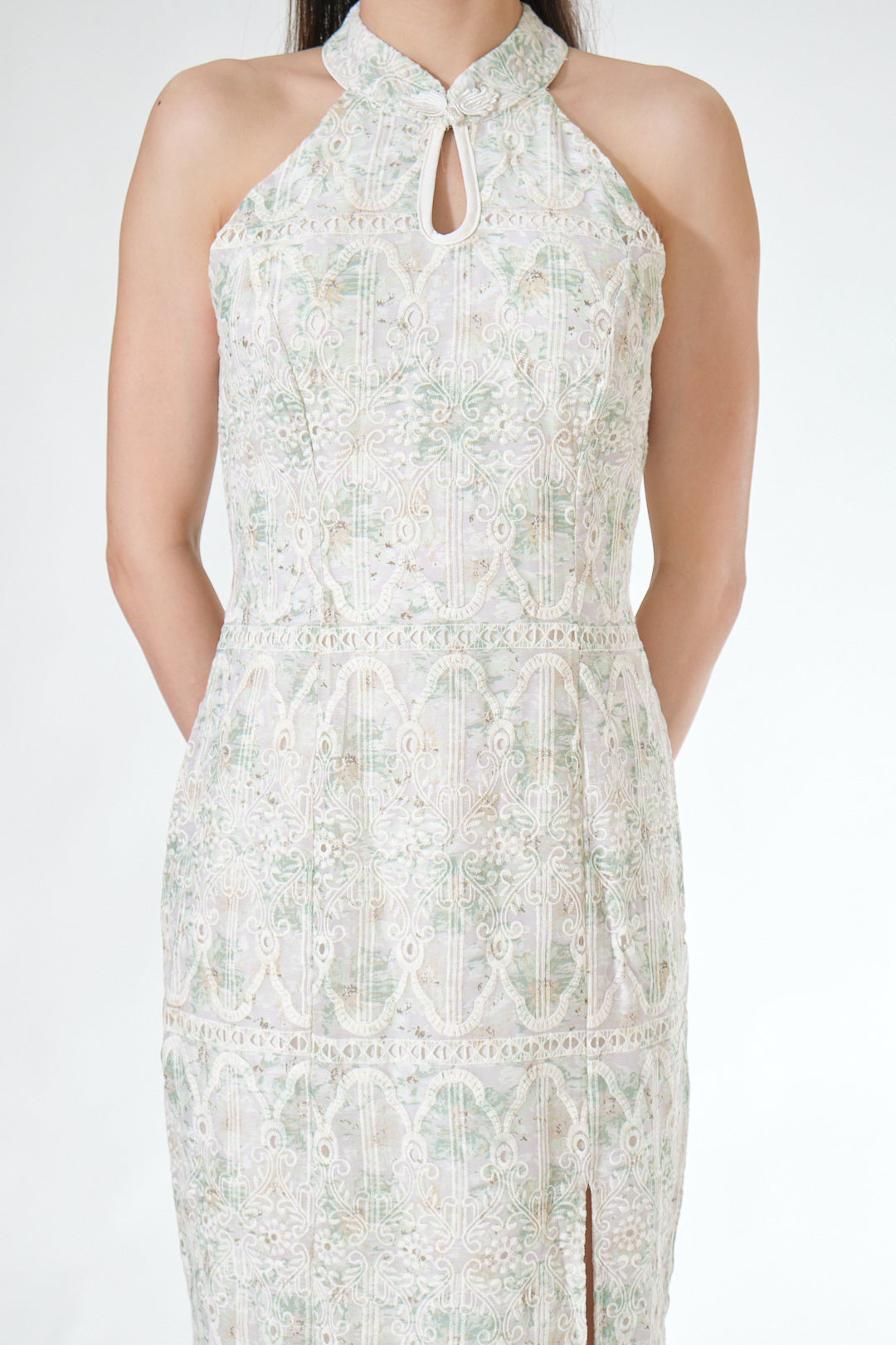 Chixxie Poppy Halter Cheongsam (Green)