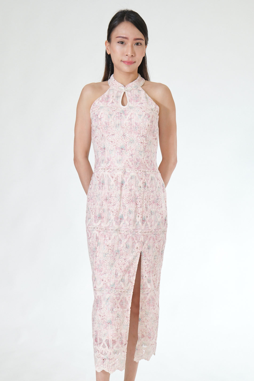 Chixxie Poppy Halter Cheongsam (Pink)