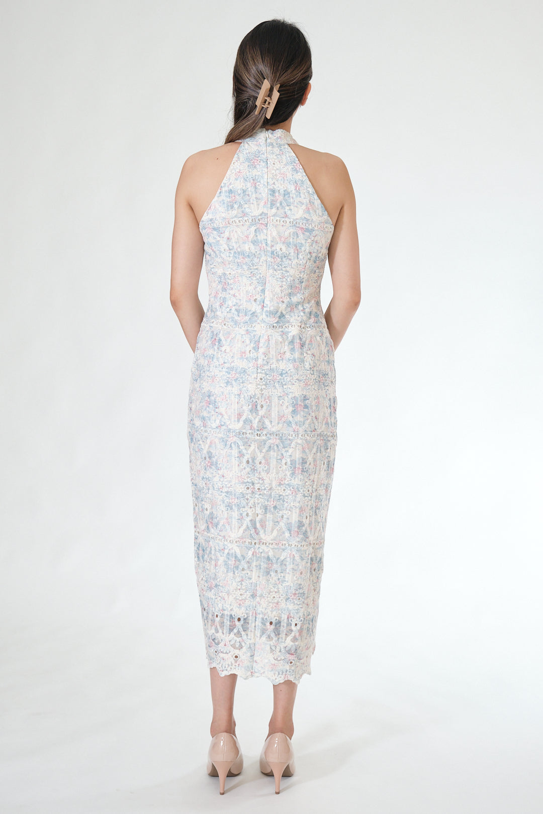 Chixxie Poppy Halter Cheongsam (Blue)