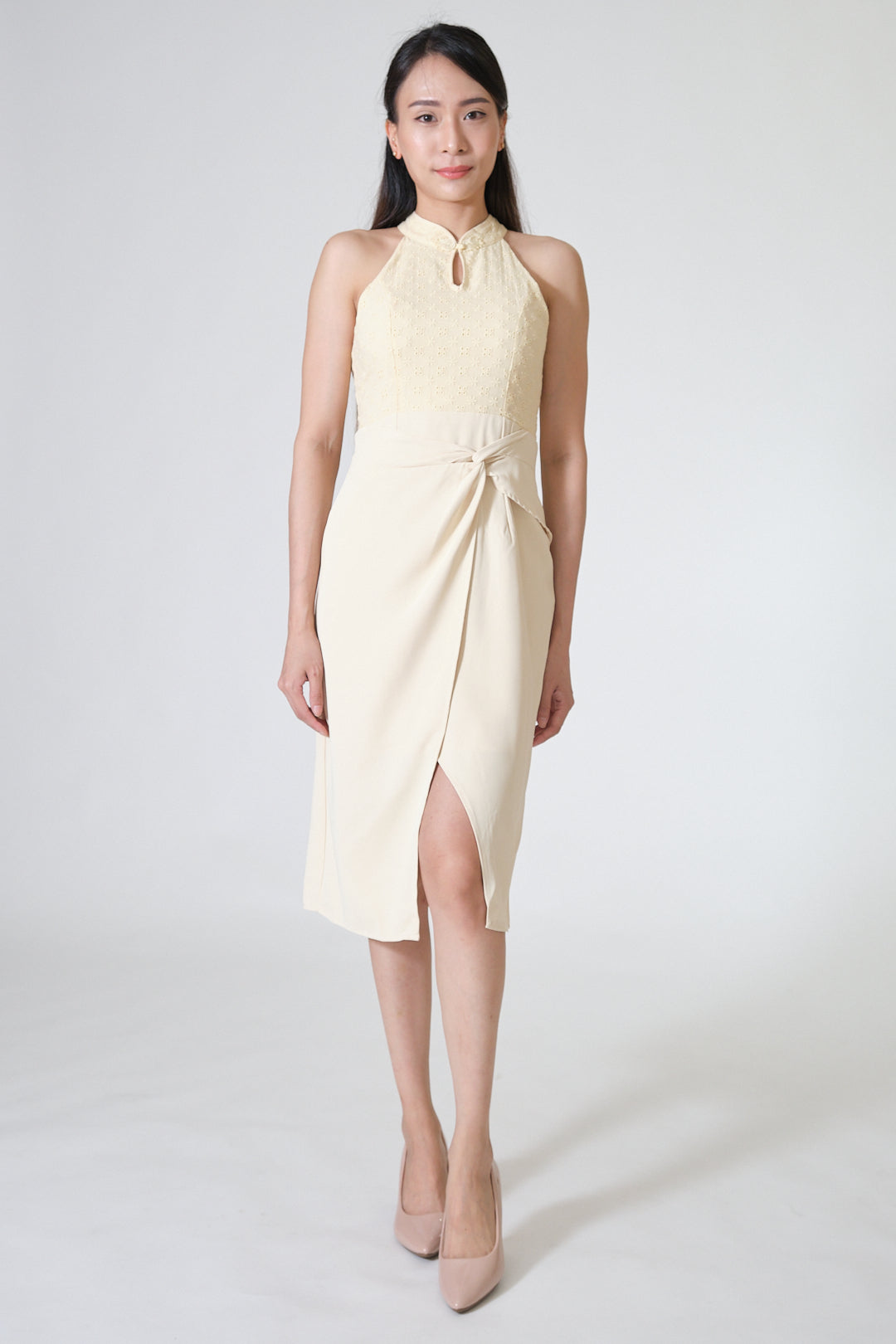 Chixxie Annabelle Halter Cheongsam Dress (Yellow)
