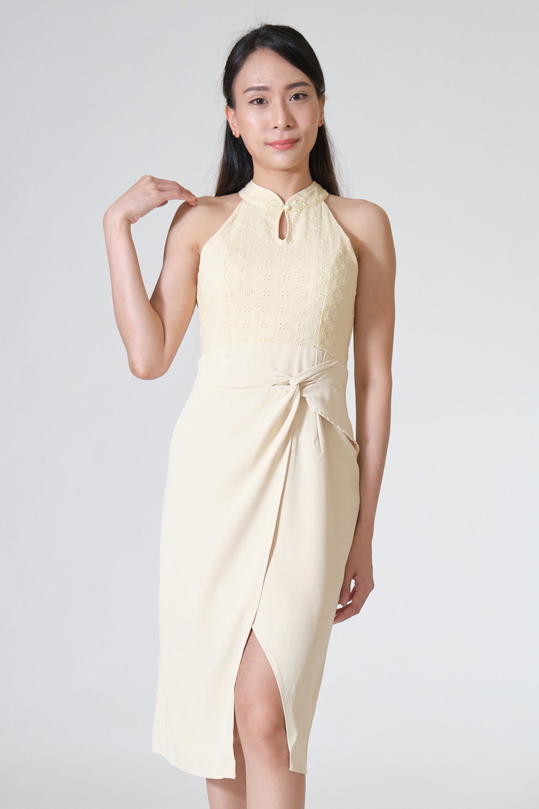 Chixxie Annabelle Halter Cheongsam Dress (Yellow)