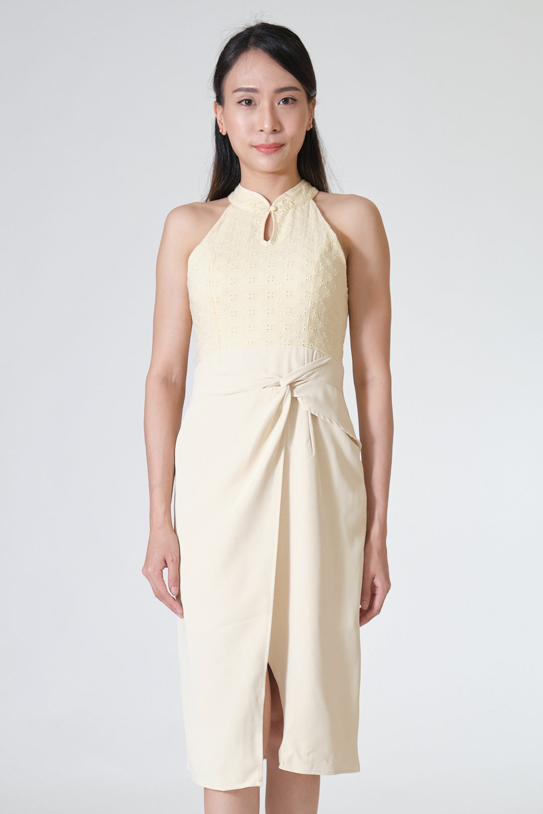 Chixxie Annabelle Halter Cheongsam Dress (Yellow)