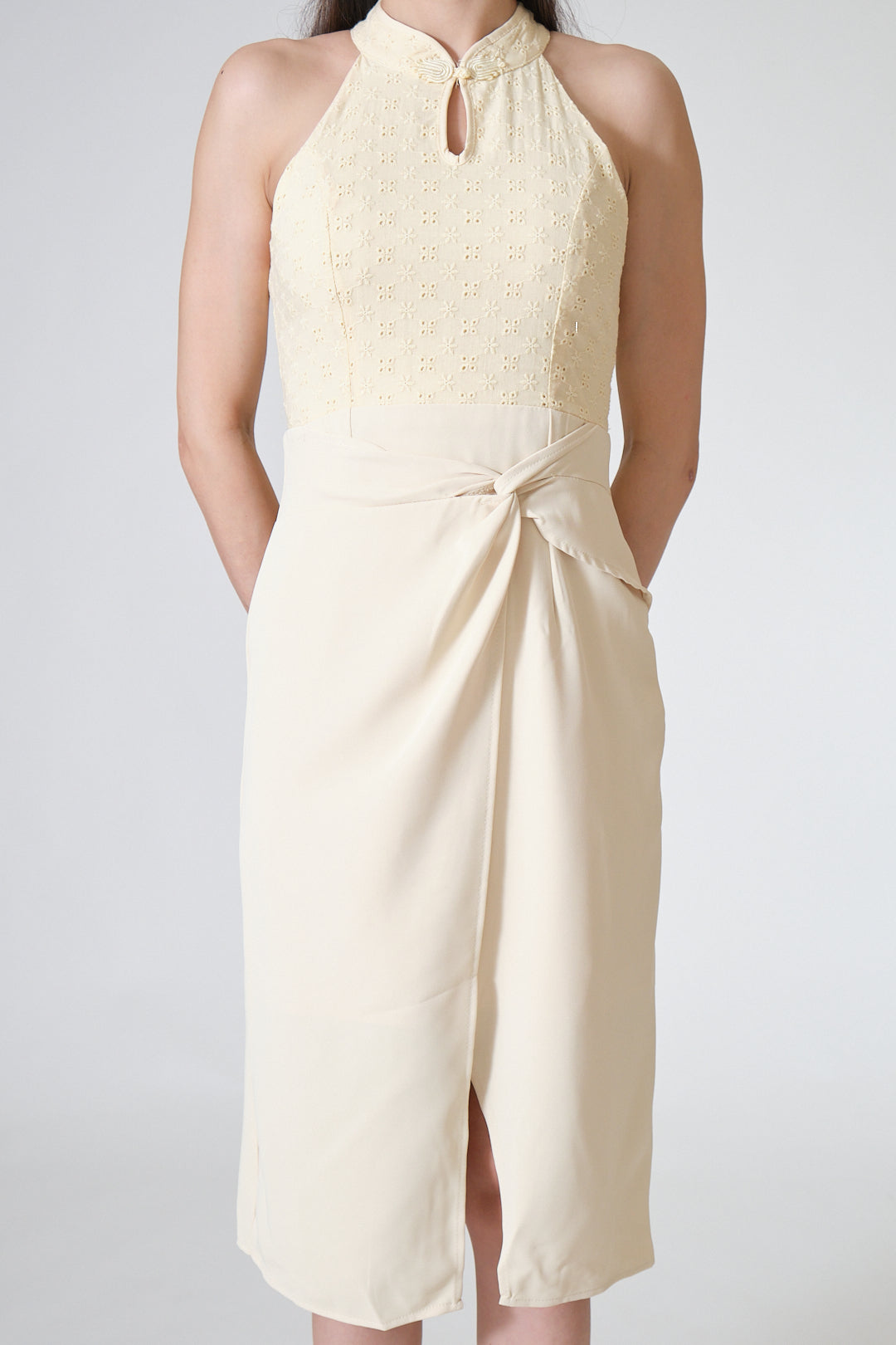 Chixxie Annabelle Halter Cheongsam Dress (Yellow)