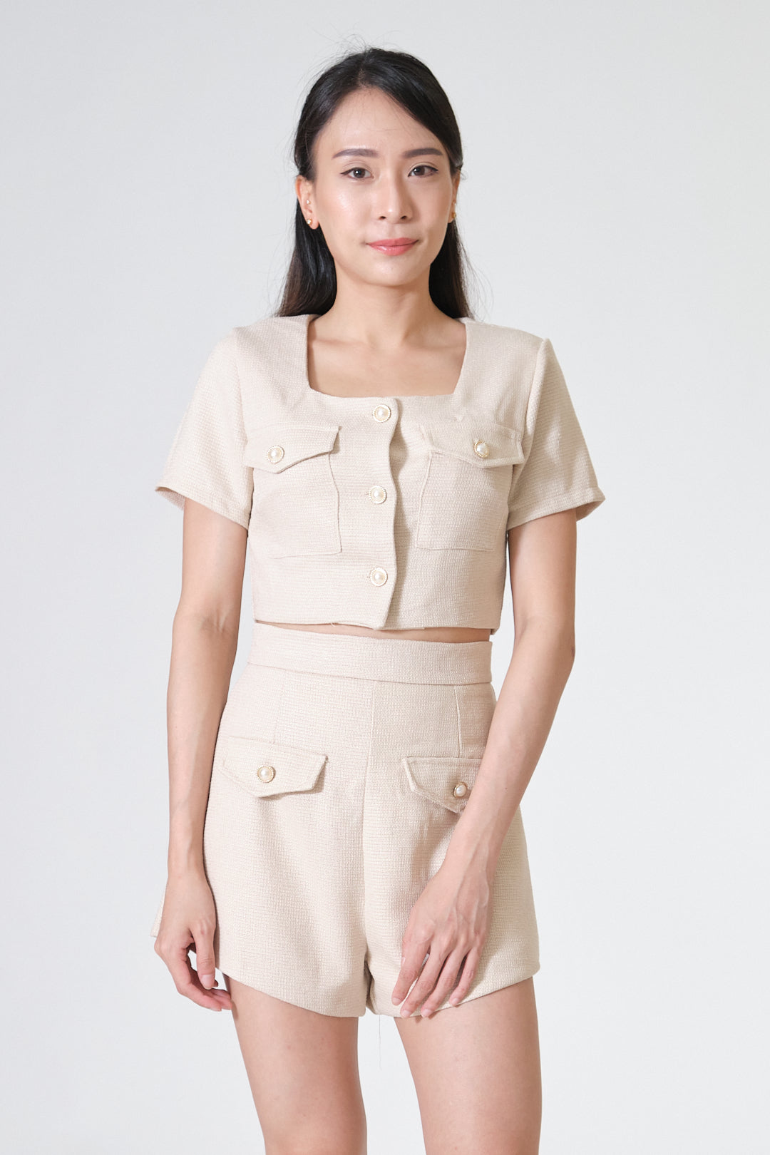 Chixxie Agnes Two-Piece Set (Beige)