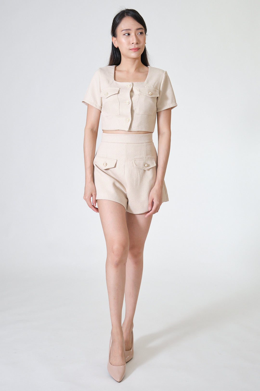 Chixxie Agnes Two-Piece Set (Beige)