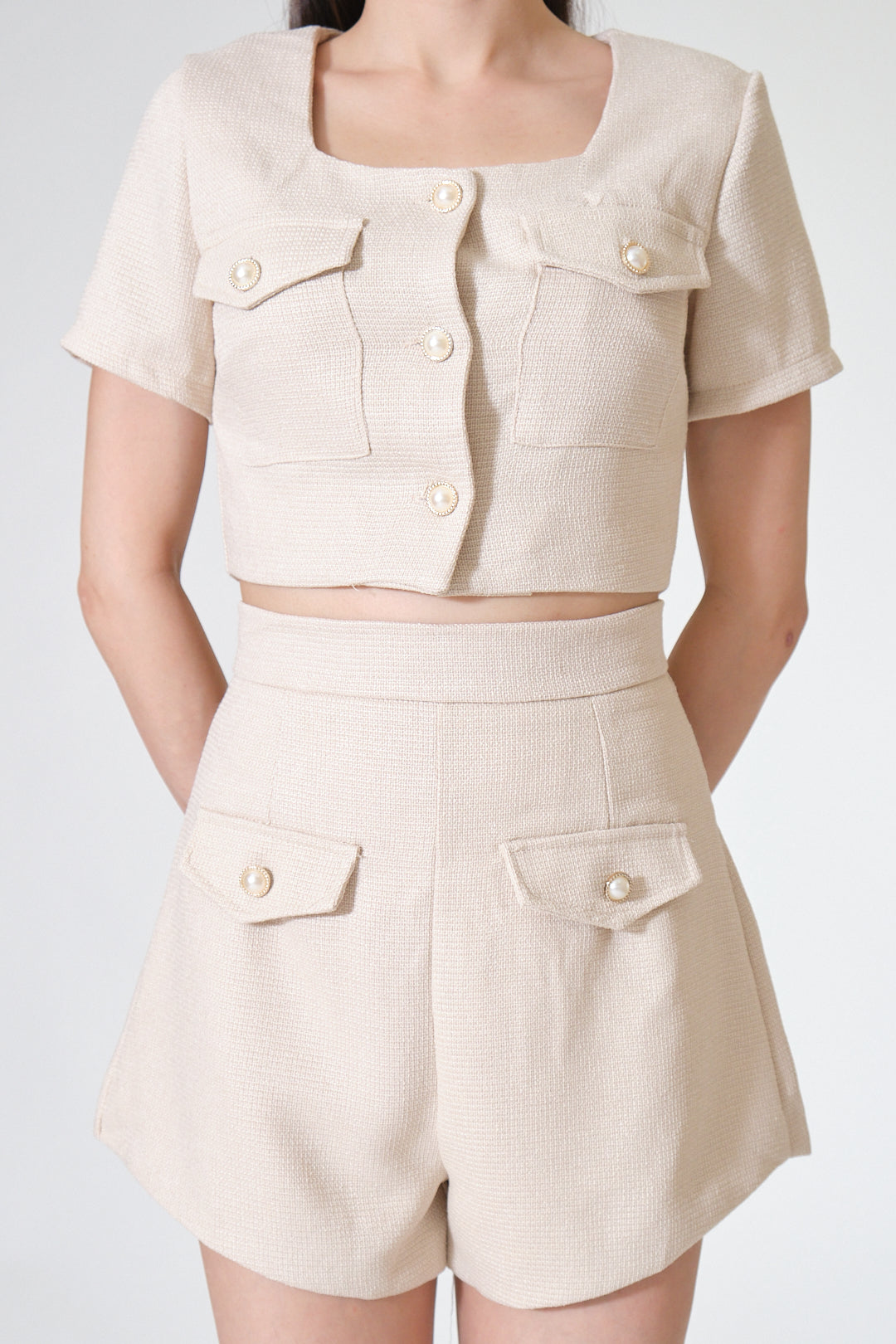 Chixxie Agnes Two-Piece Set (Beige)