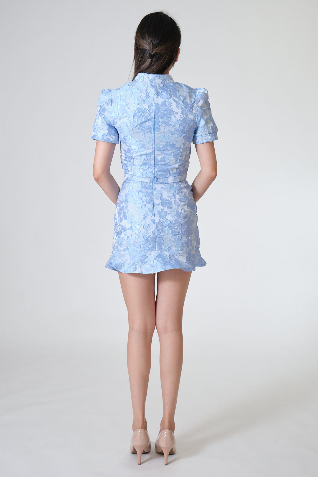 Chixxie Brielle Two-Piece Cheongsam Set (Blue)