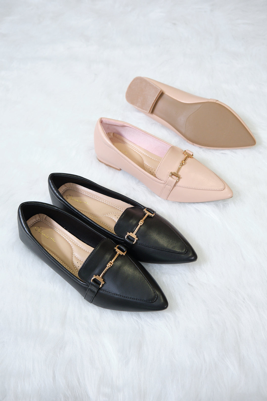 Chixxie XB29 Buckle Pointed Toe Loafer Flats