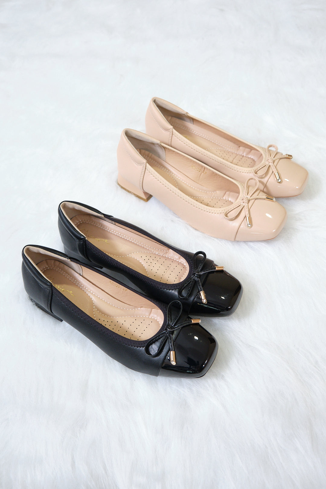 Chixxie XRH30 Ribbon Patent Block Heels