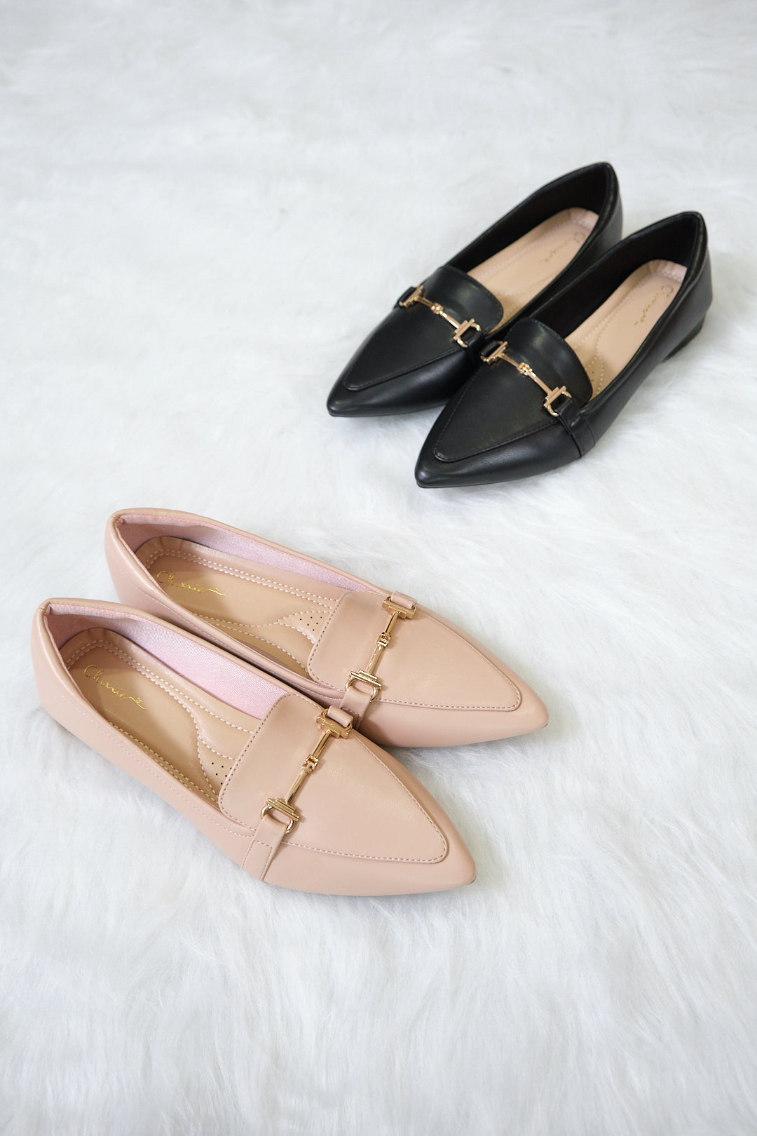 Chixxie XB29 Buckle Pointed Toe Loafer Flats