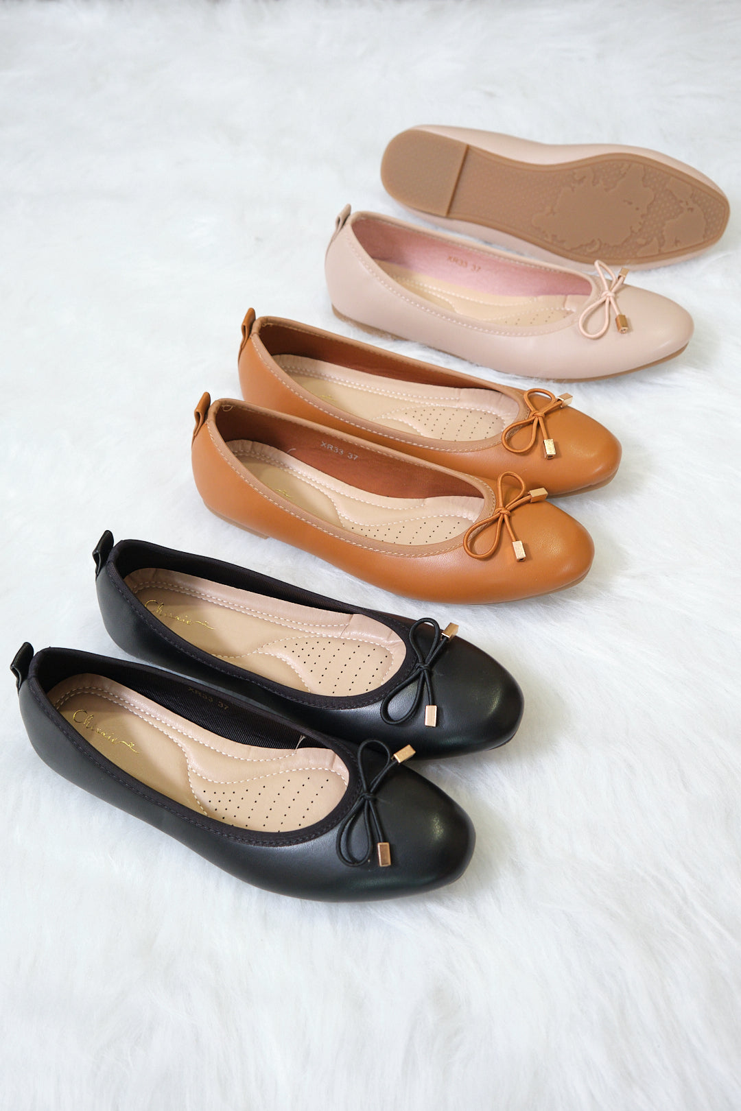 Chixxie XR33 Ribbon Round Toe Flats