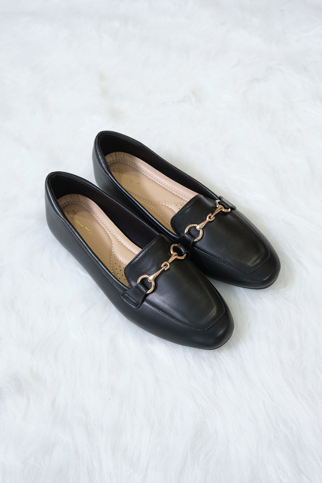 Chixxie XM32 Gold Buckle Loafer Flats