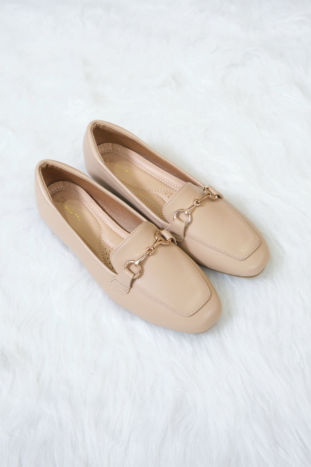 Chixxie XM32 Gold Buckle Loafer Flats
