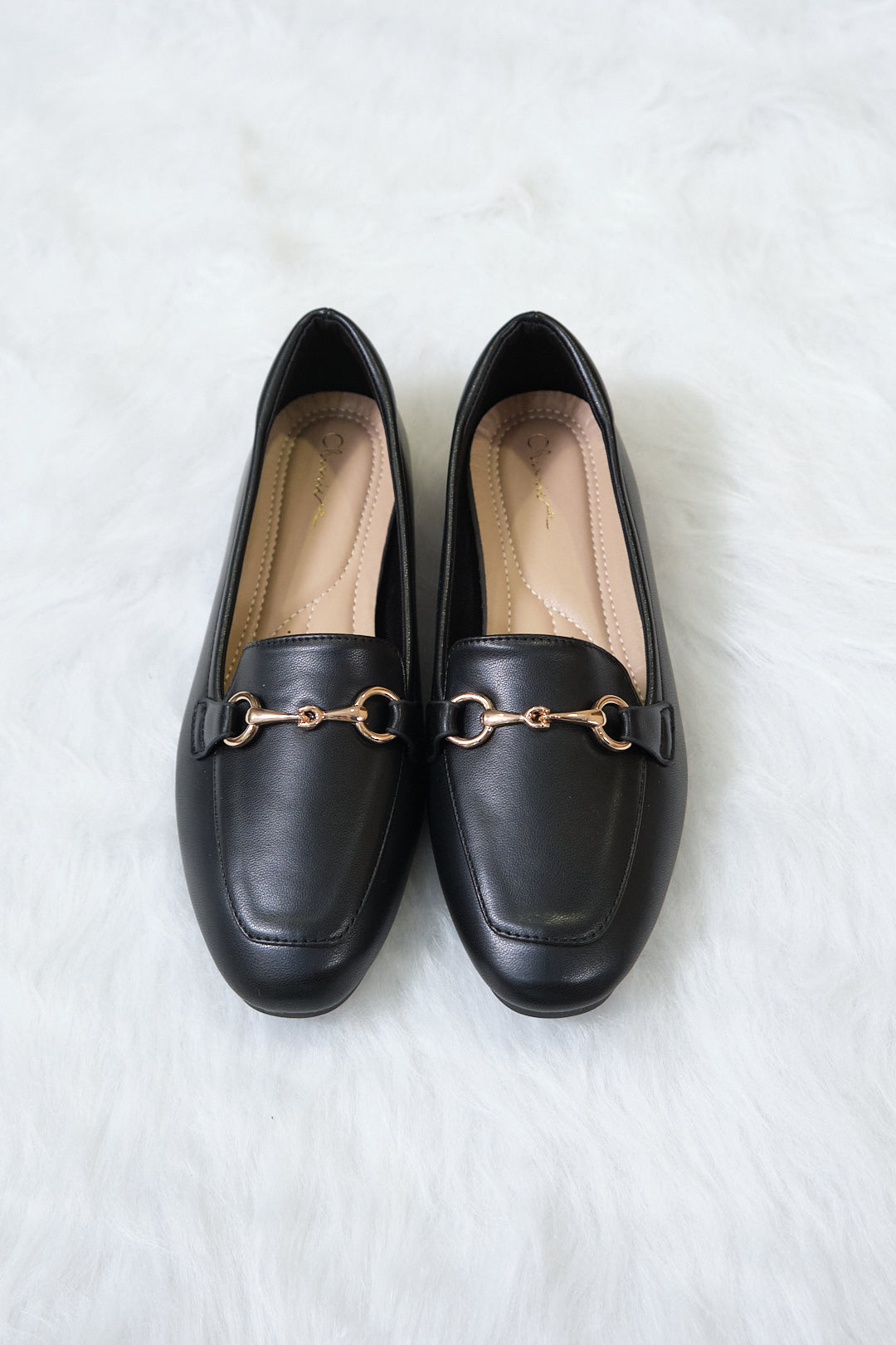 Chixxie XM32 Gold Buckle Loafer Flats
