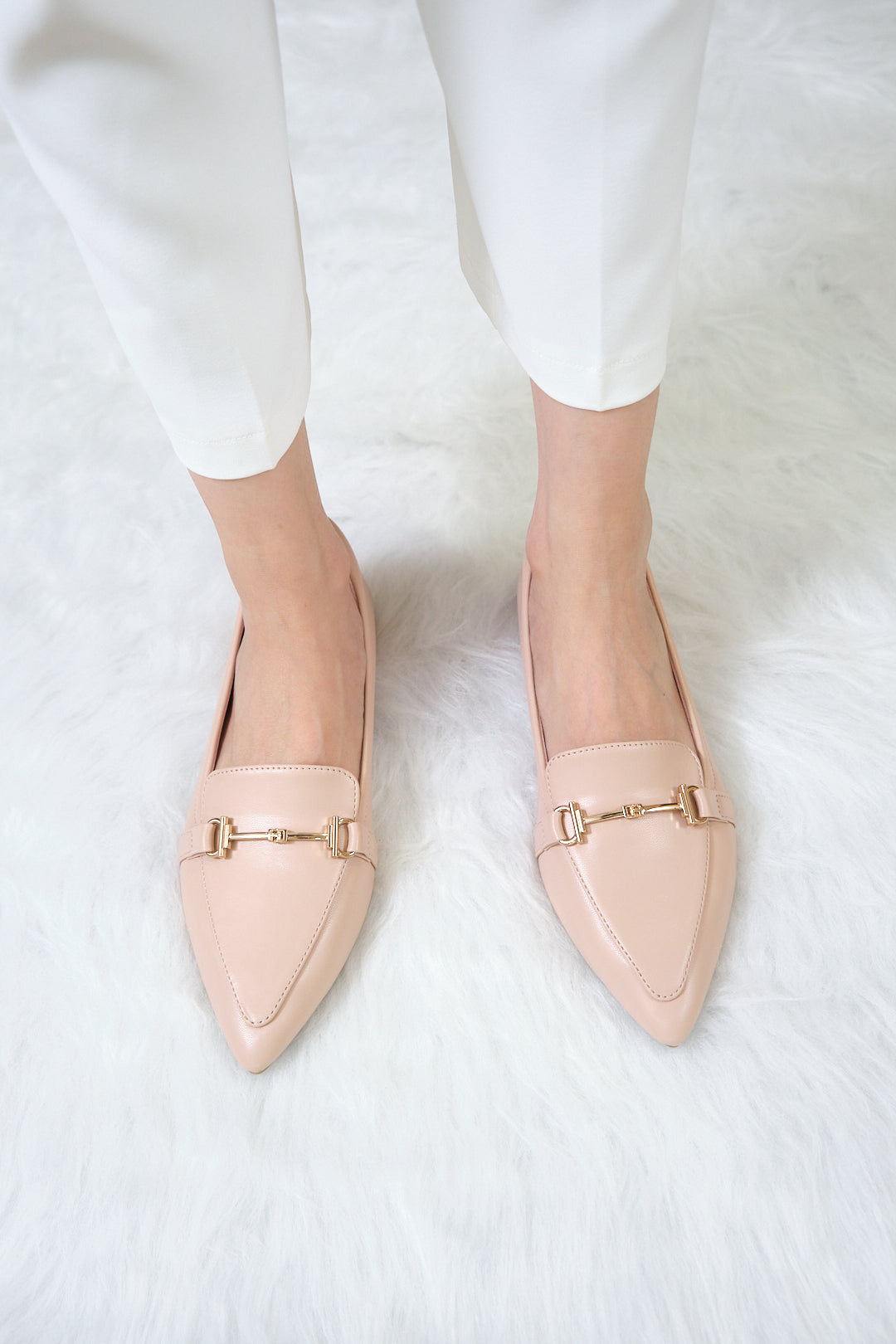 Chixxie XB29 Buckle Pointed Toe Loafer Flats