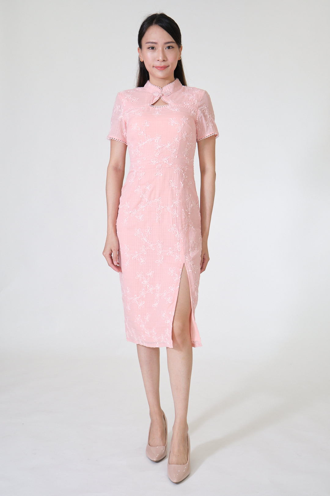 Chixxie Pauline Midi Cheongsam (Pink)