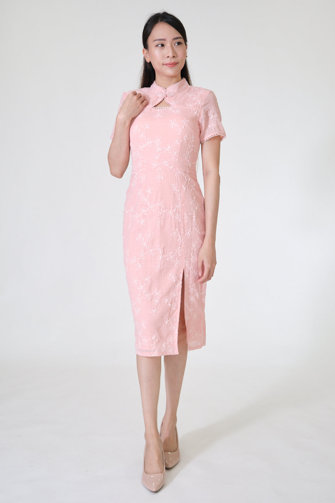 Chixxie Pauline Midi Cheongsam (Pink)