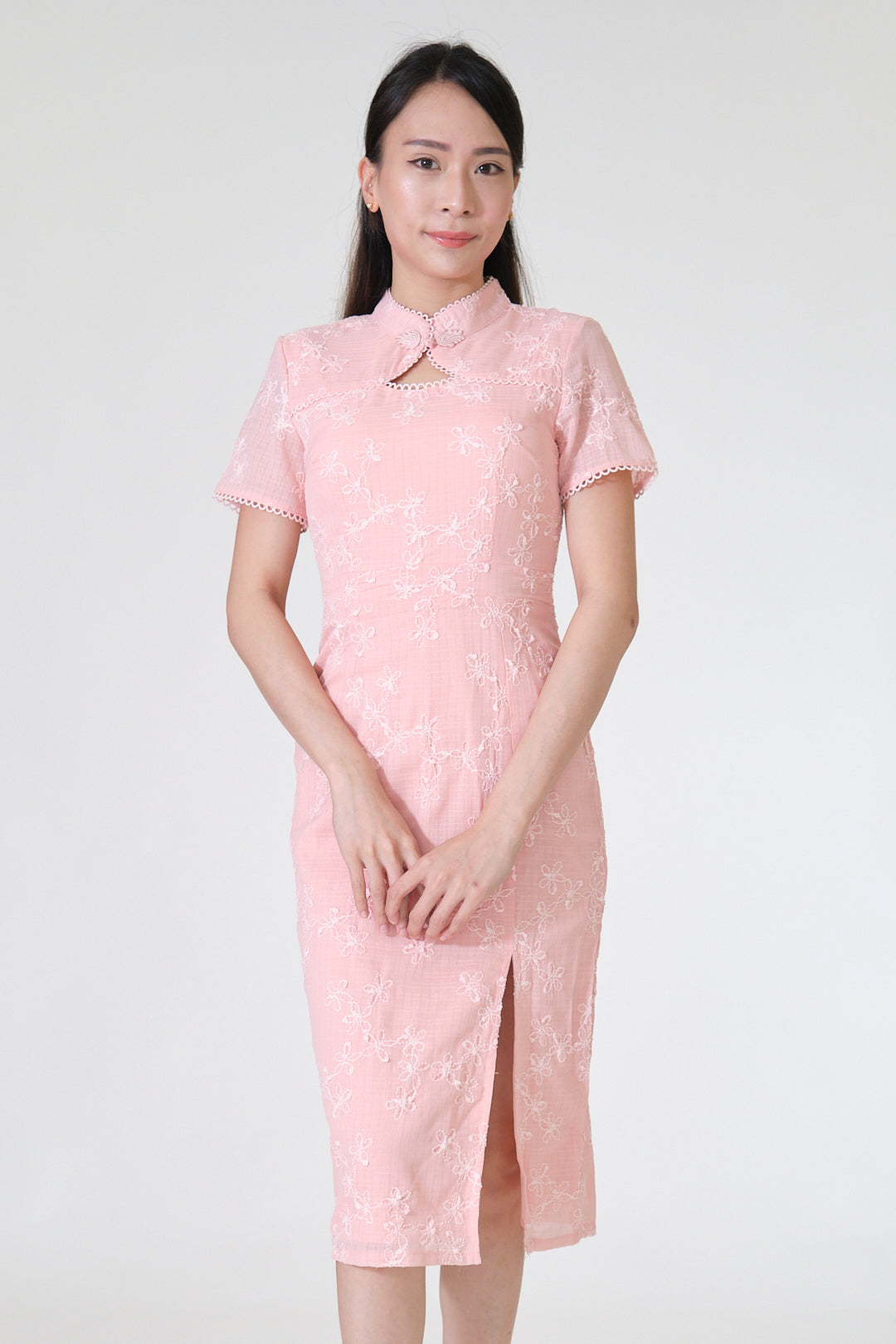 Chixxie Pauline Midi Cheongsam (Pink)