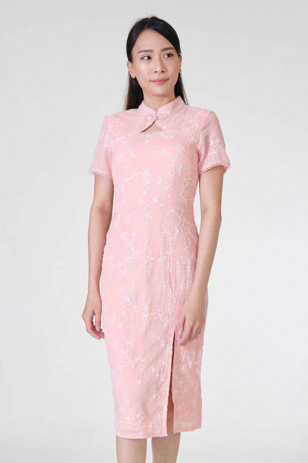 Chixxie Pauline Midi Cheongsam (Pink)