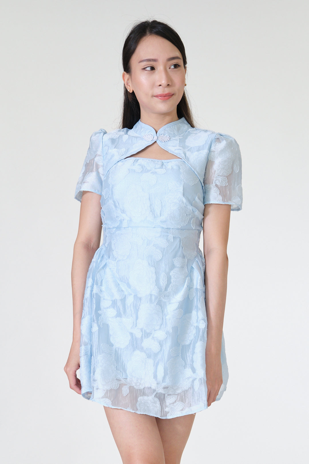 Chixxie Camila Cheongsam Dress (Blue)