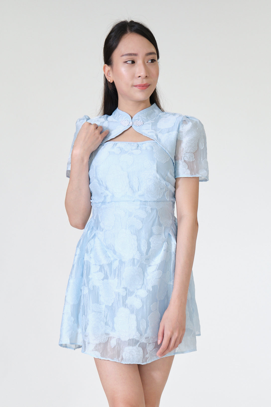 Chixxie Camila Cheongsam Dress (Blue)